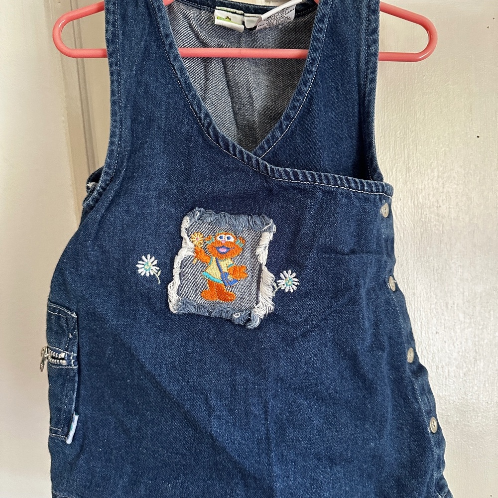 Vintage Y2K Denim Sesame Street Dress